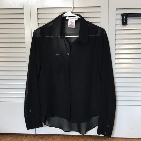 BCBGeneration Sheer Button Down - Picture 1 of 4